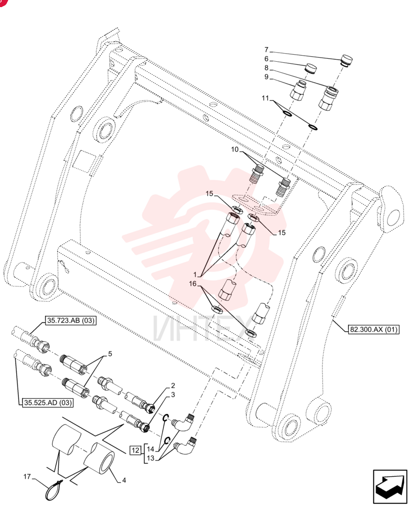 HYDRAULIC HOSE,469.9mm L