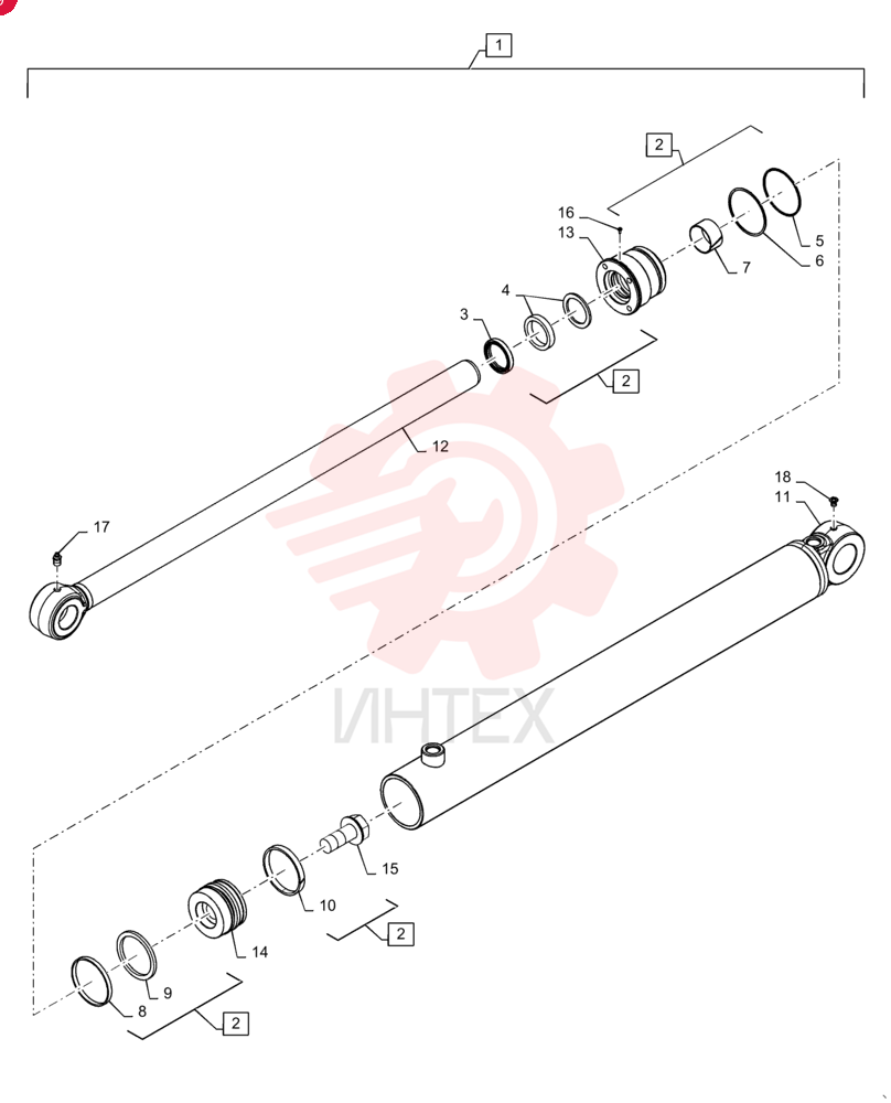 LIFT CYLINDER,Double Acting, 44.4mm Rod, 766mm Stroke 87384876 (2)