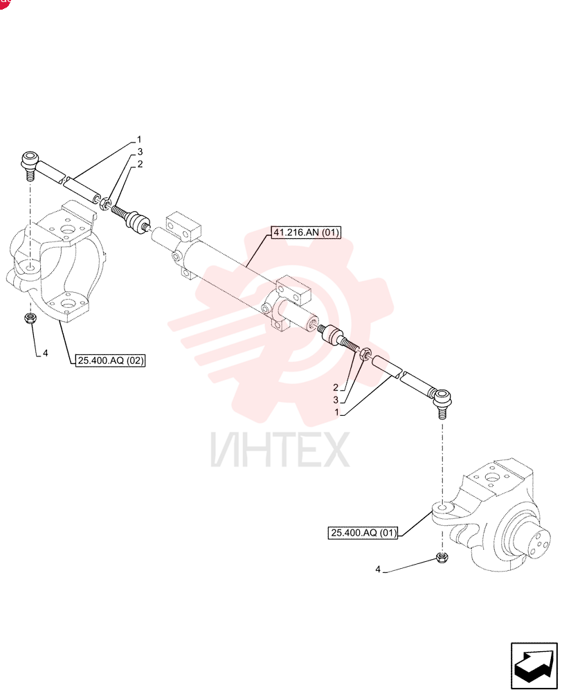 TIE-ROD,34mm OD x 260mm L
