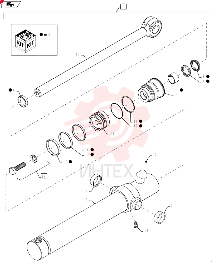 HYDRAULIC CYLINDER,Double Acting, 38.1mm Rod, 522.3mm Stroke 87624263