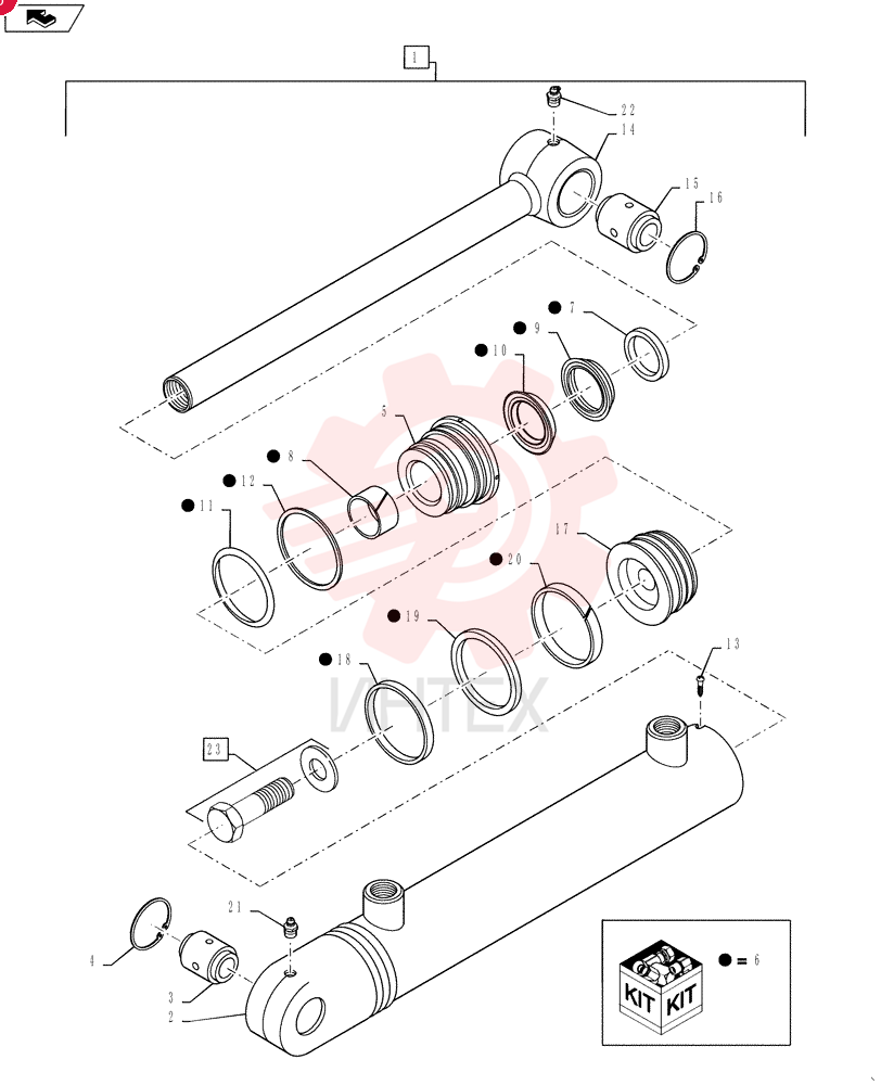 LIFT CYLINDER,Double Acting, 38.1mm Rod, 207.2mm Stroke