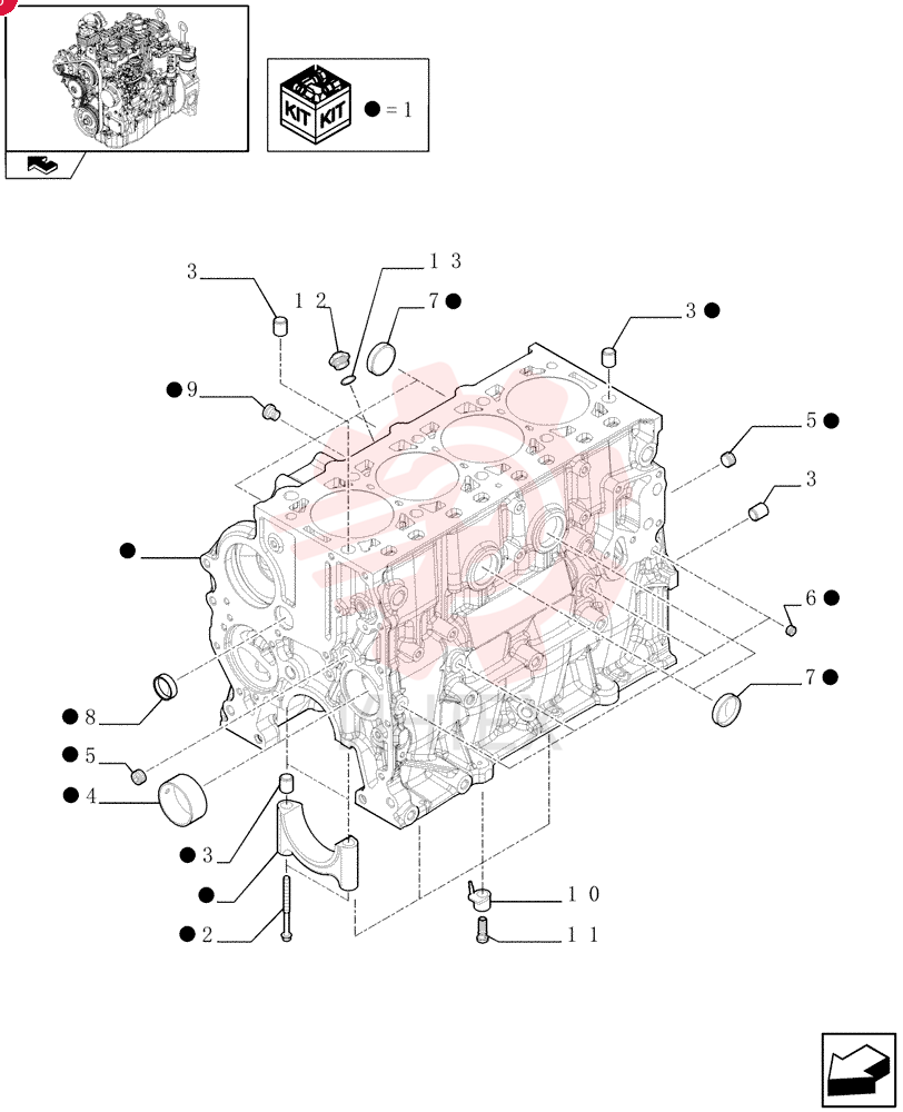 CYLINDER BLOCK,4 Cylinders