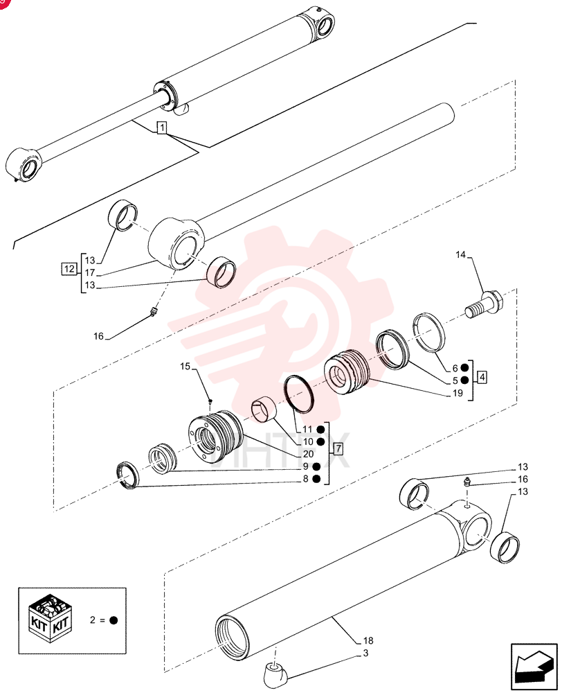 HYDRAULIC CYLINDER 47448261 (2)