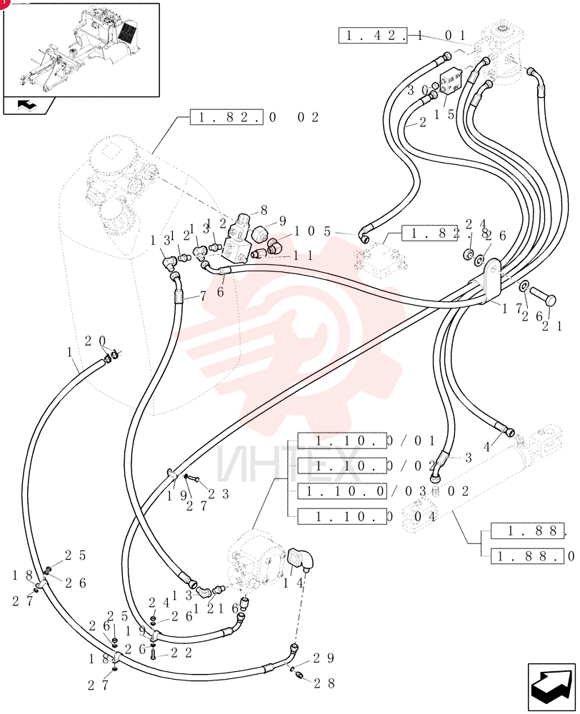HOSE,32mm ID x 1420mm L, SAE 100R4