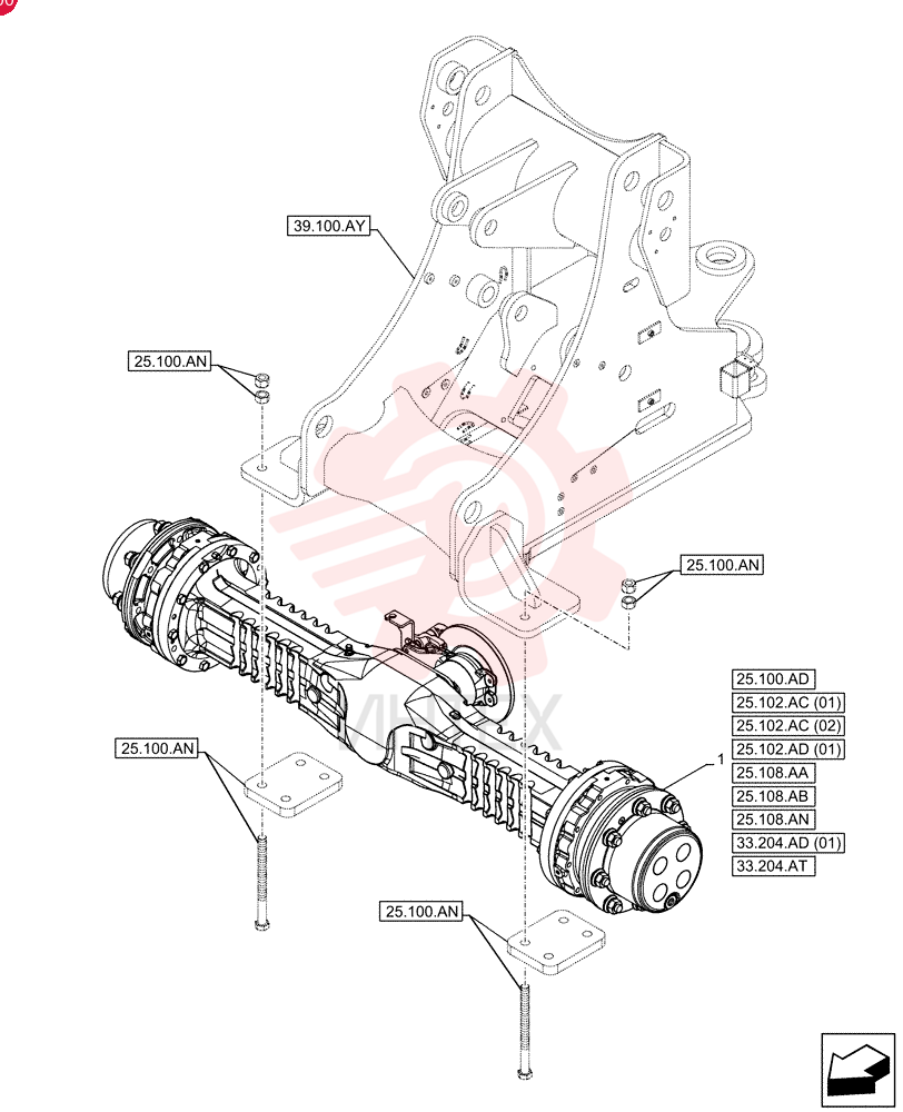 FRONT AXLE 47435629