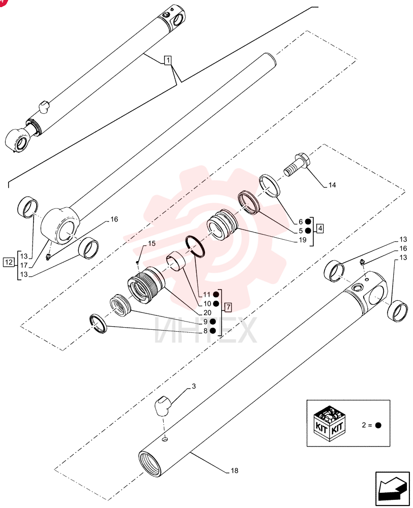 HYDRAULIC CYLINDER 47448222 (2)