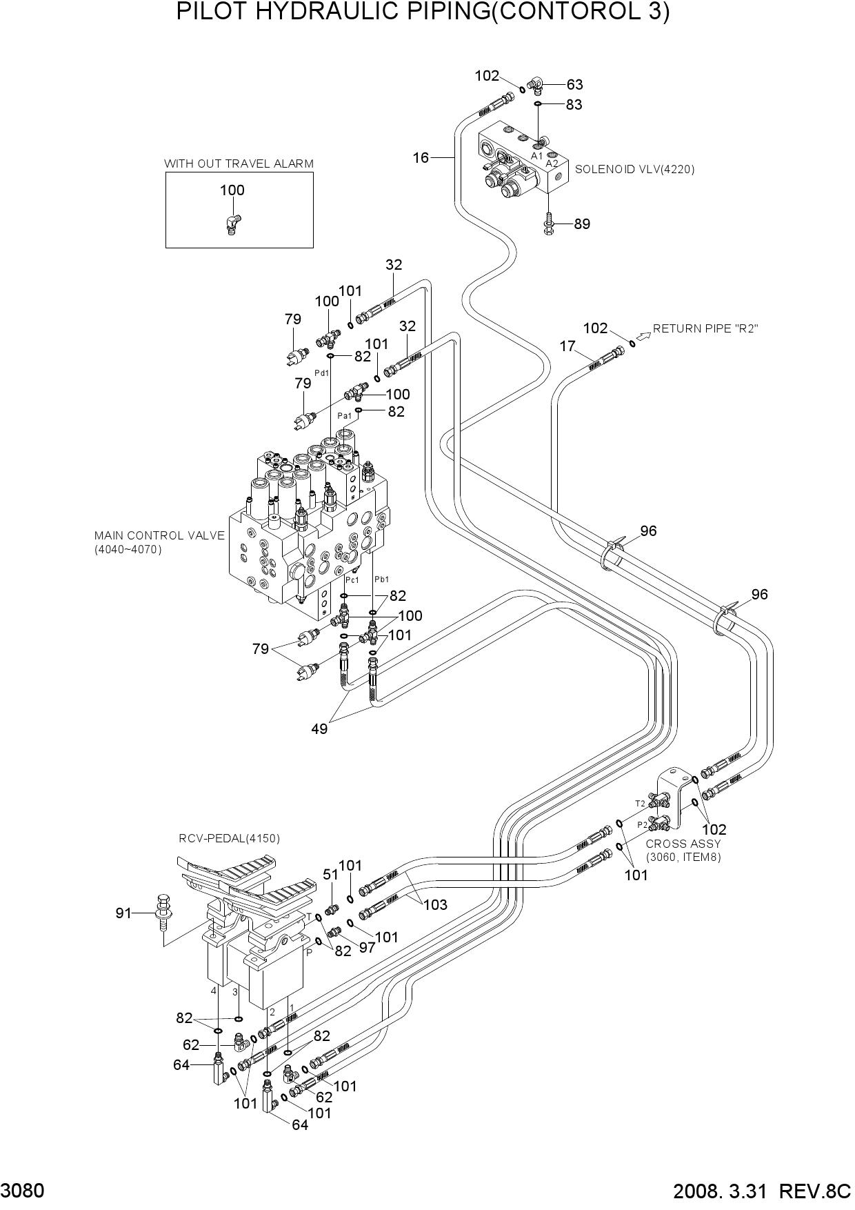 PILOT HYDRAULIC PIPING(CONTROL 3)