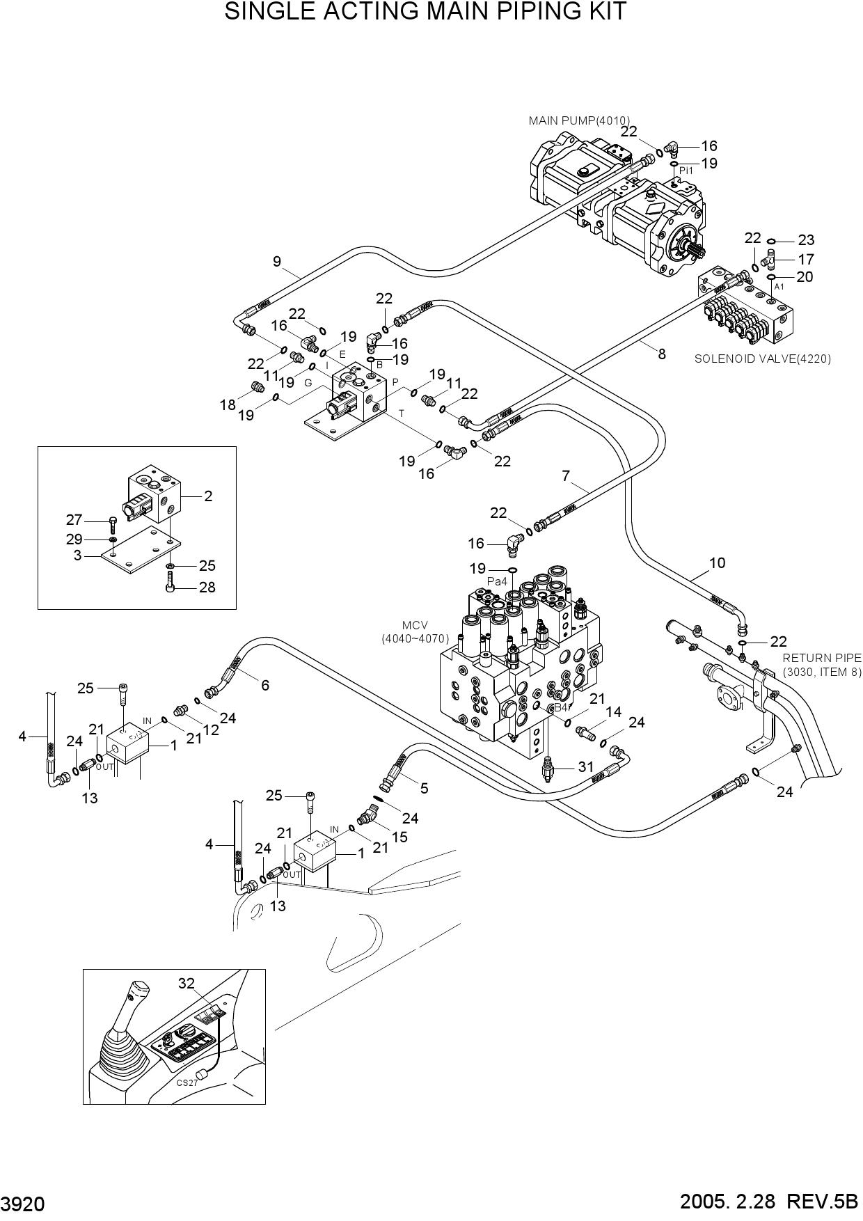 SINGLE ACTING MAIN PIPING KIT