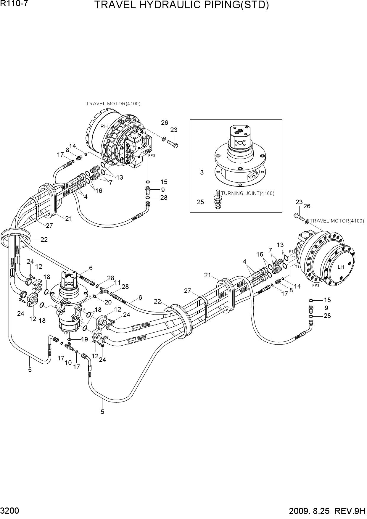 TRAVEL HYDRAULIC PIPING(STD)