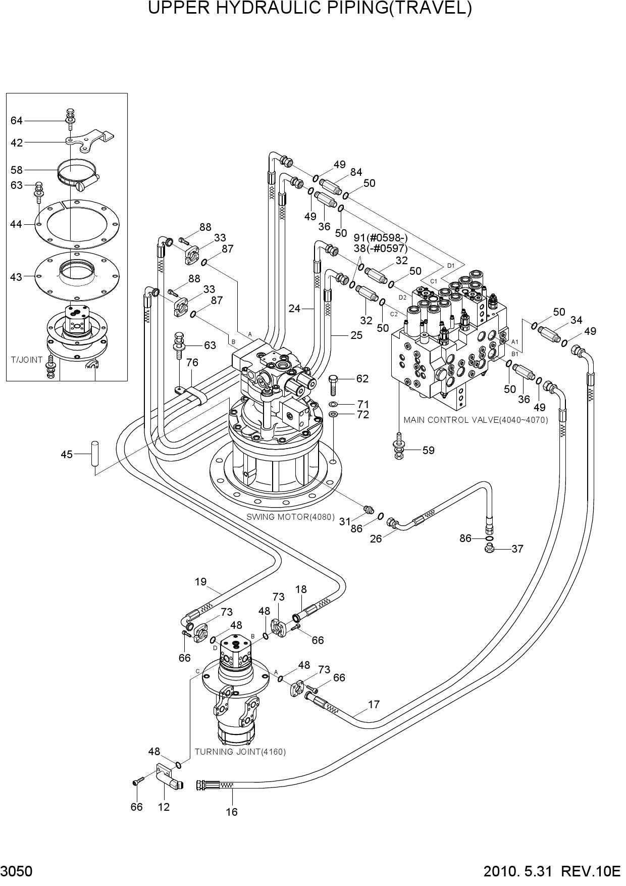 UPPER HYDRAULIC PIPING(TRAVEL)