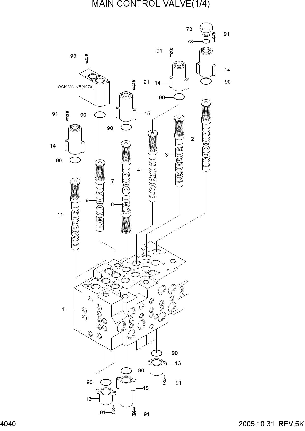 MAIN CONTROL VALVE(1/4, 1-BLOCK MCV)