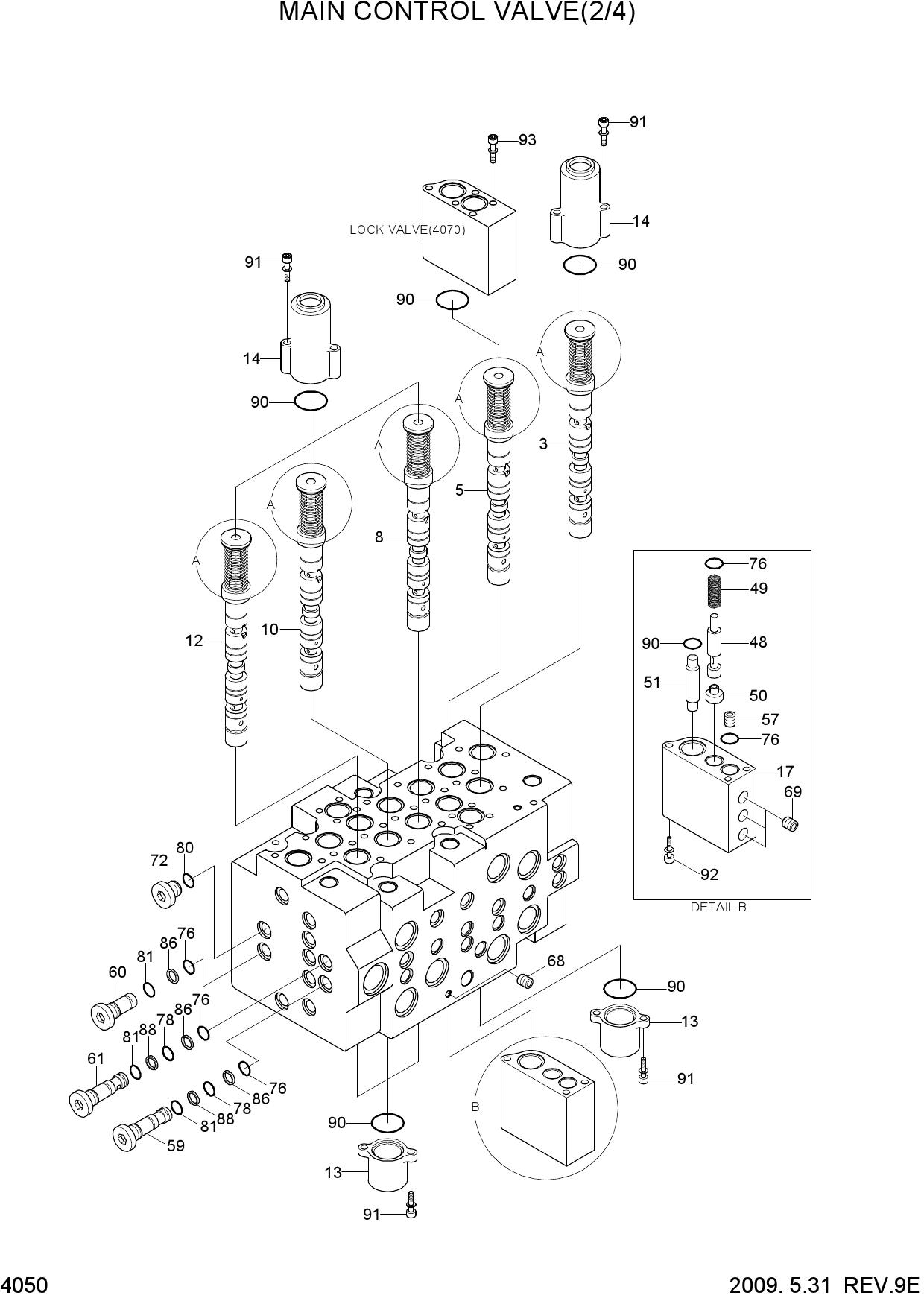 MAIN CONTROL VALVE(2/4, 1-BLOCK MCV)