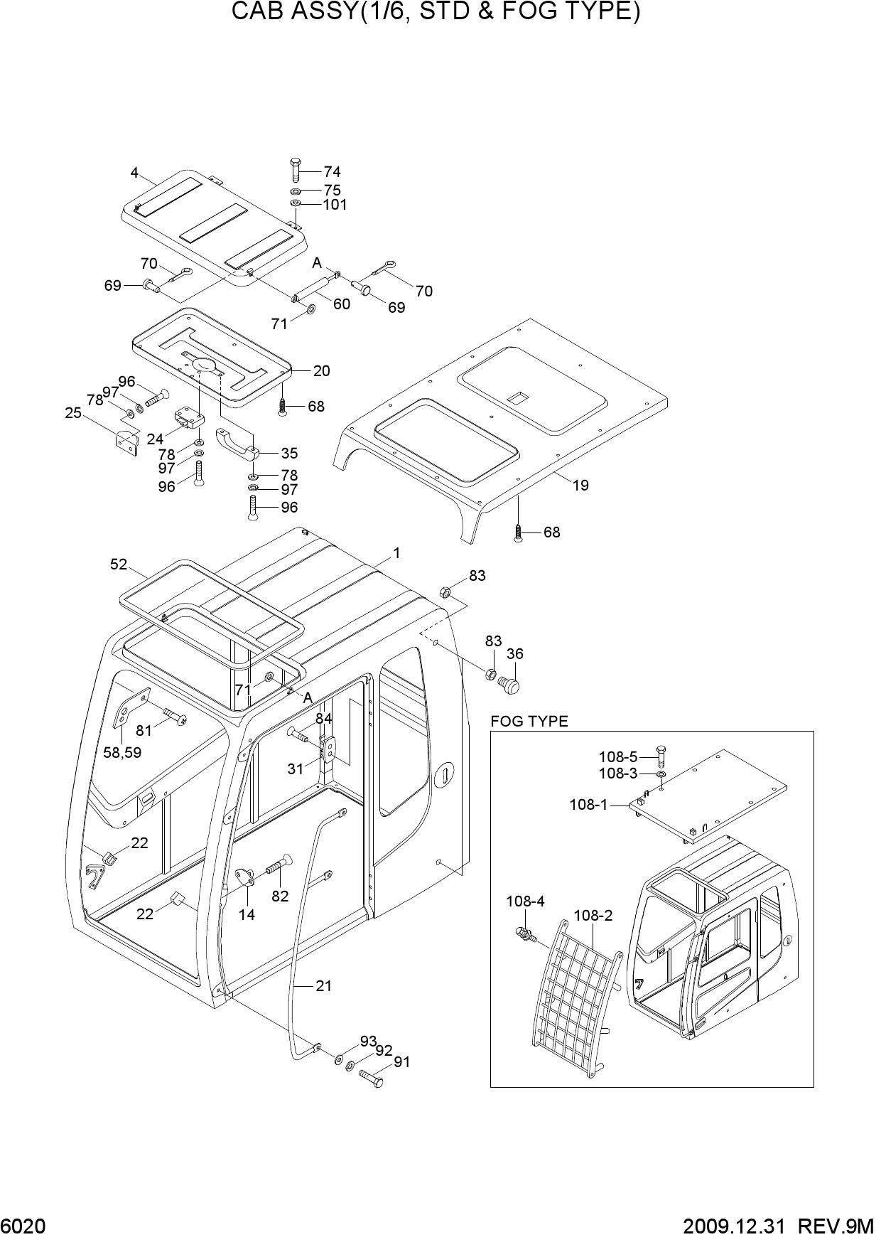 CAB ASSY(1/6, STD & FOG TYPE)