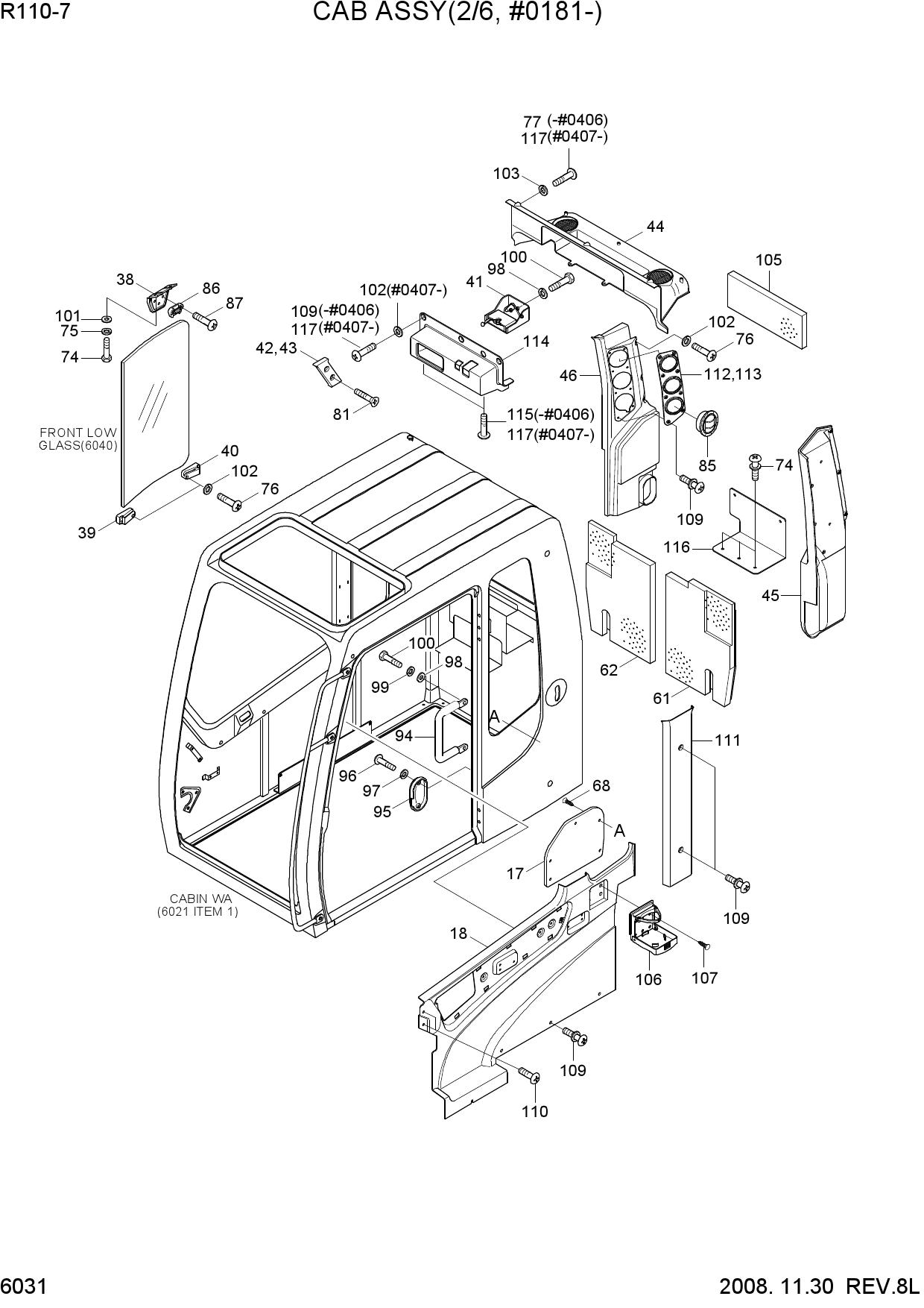 CAB ASSY(2/6, #0485-)