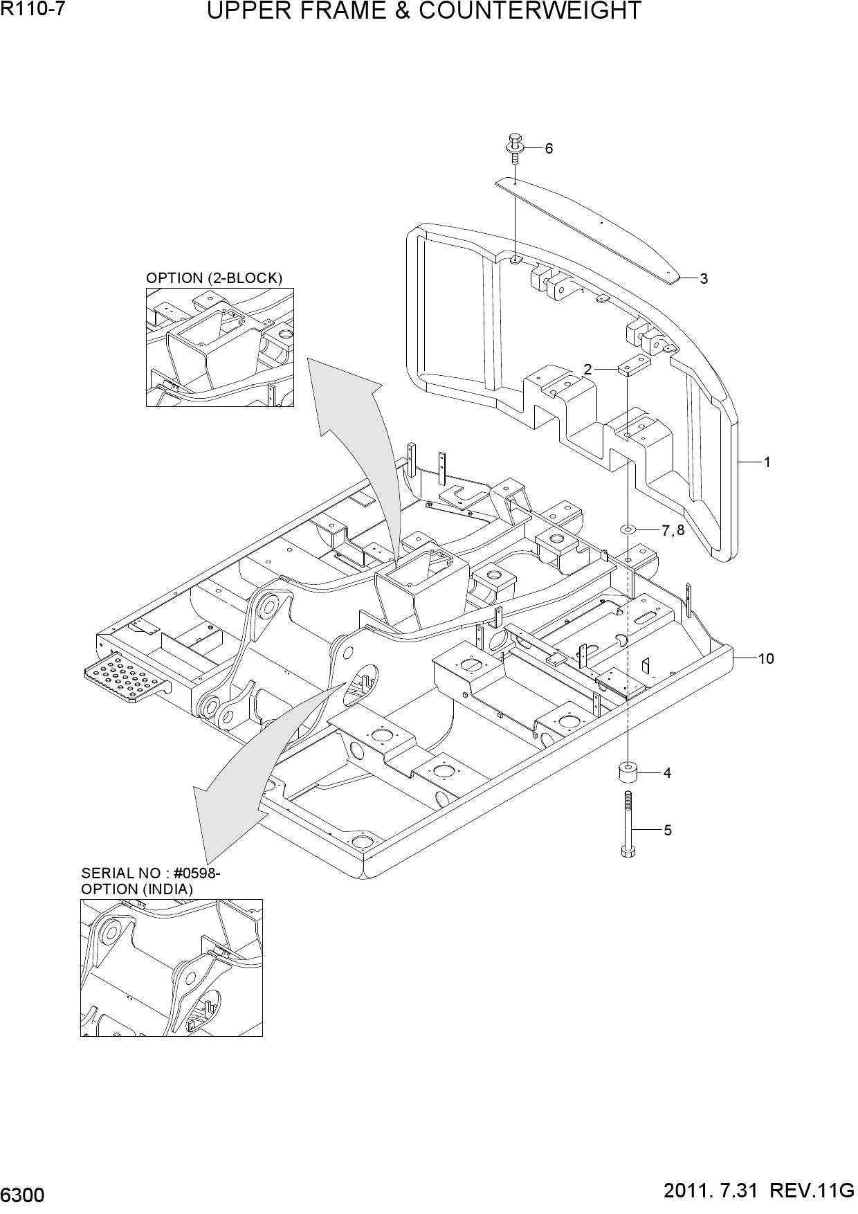UPPER FRAME & COUNTERWEIGHT