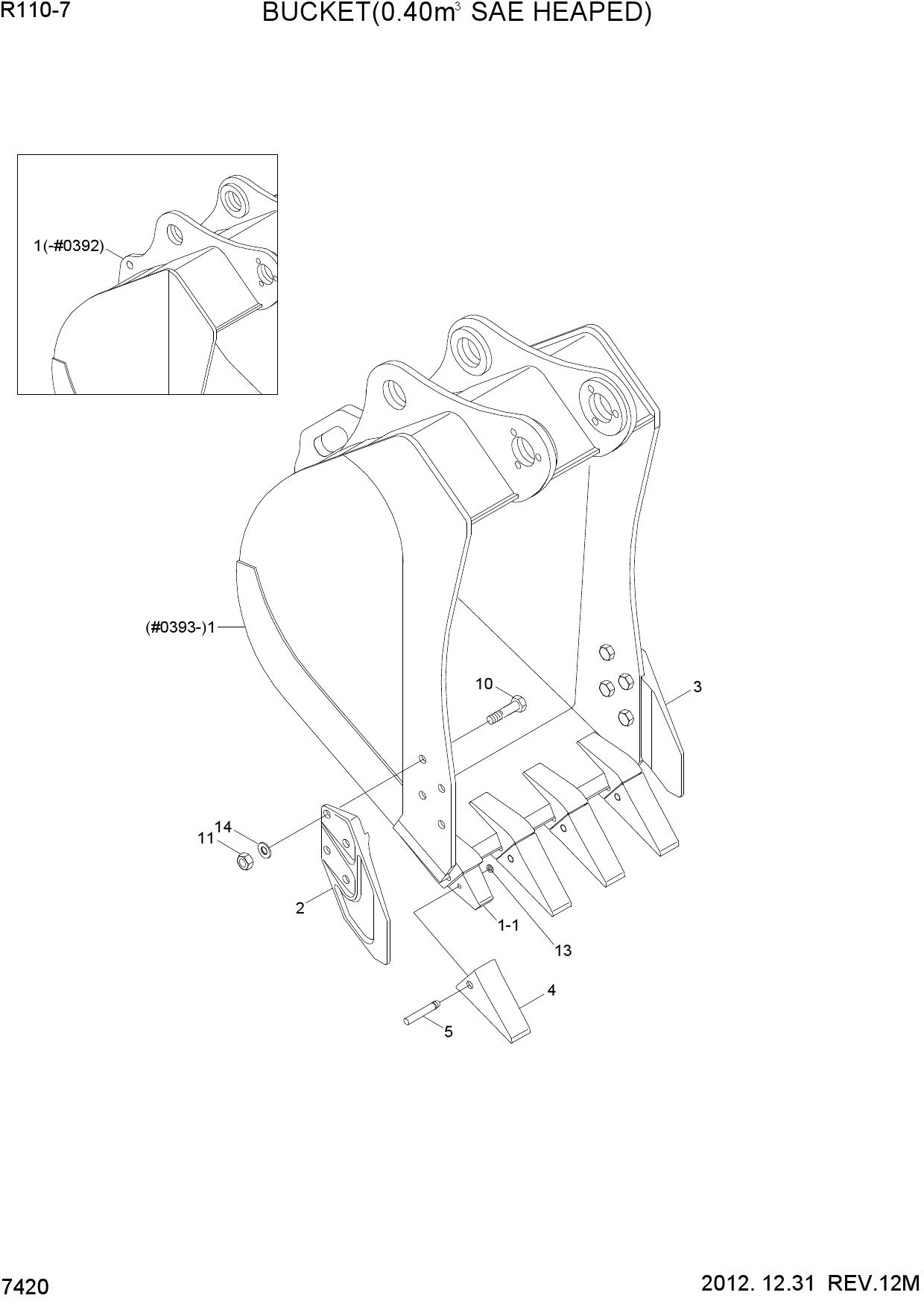 BUCKET(0.40M3 SAE HEAPED)