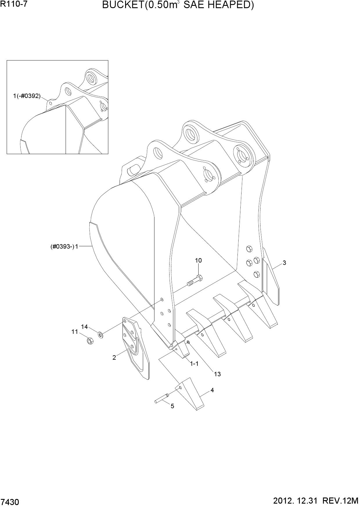BUCKET(0.50M3 SAE HEAPED)