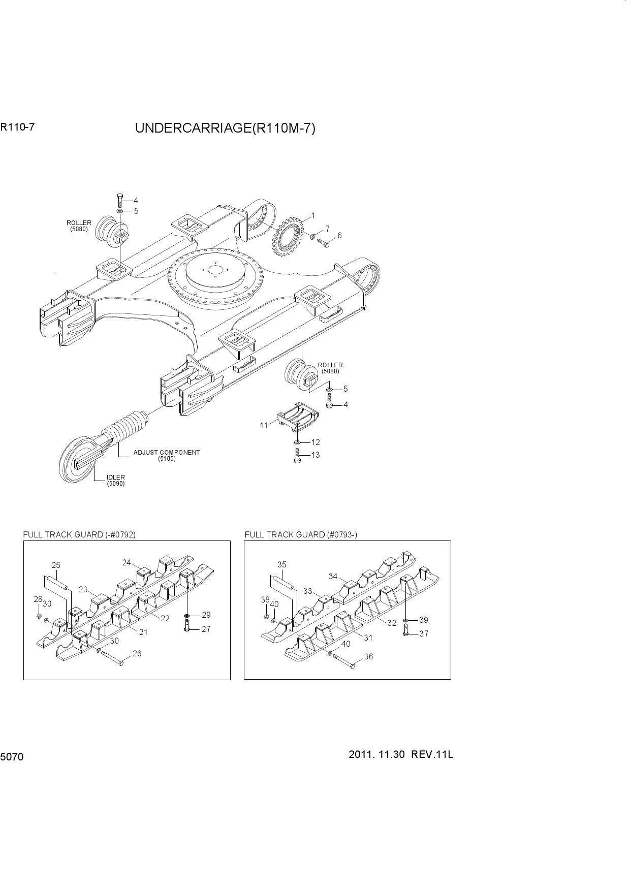 UNDERCARRIAGE MOUNTING(R110M-7)