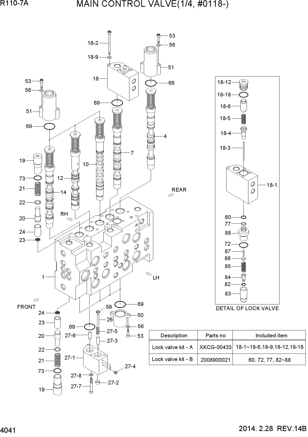 MAIN CONTROL VALVE(1/4, #0118-)