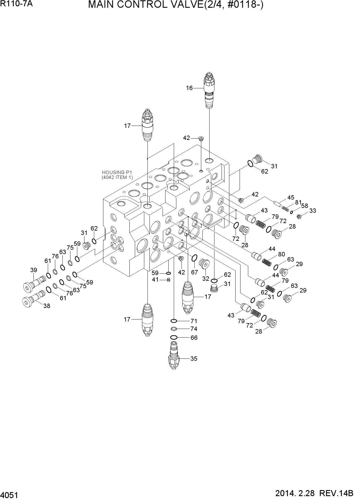 MAIN CONTROL VALVE(2/4, #0118-)