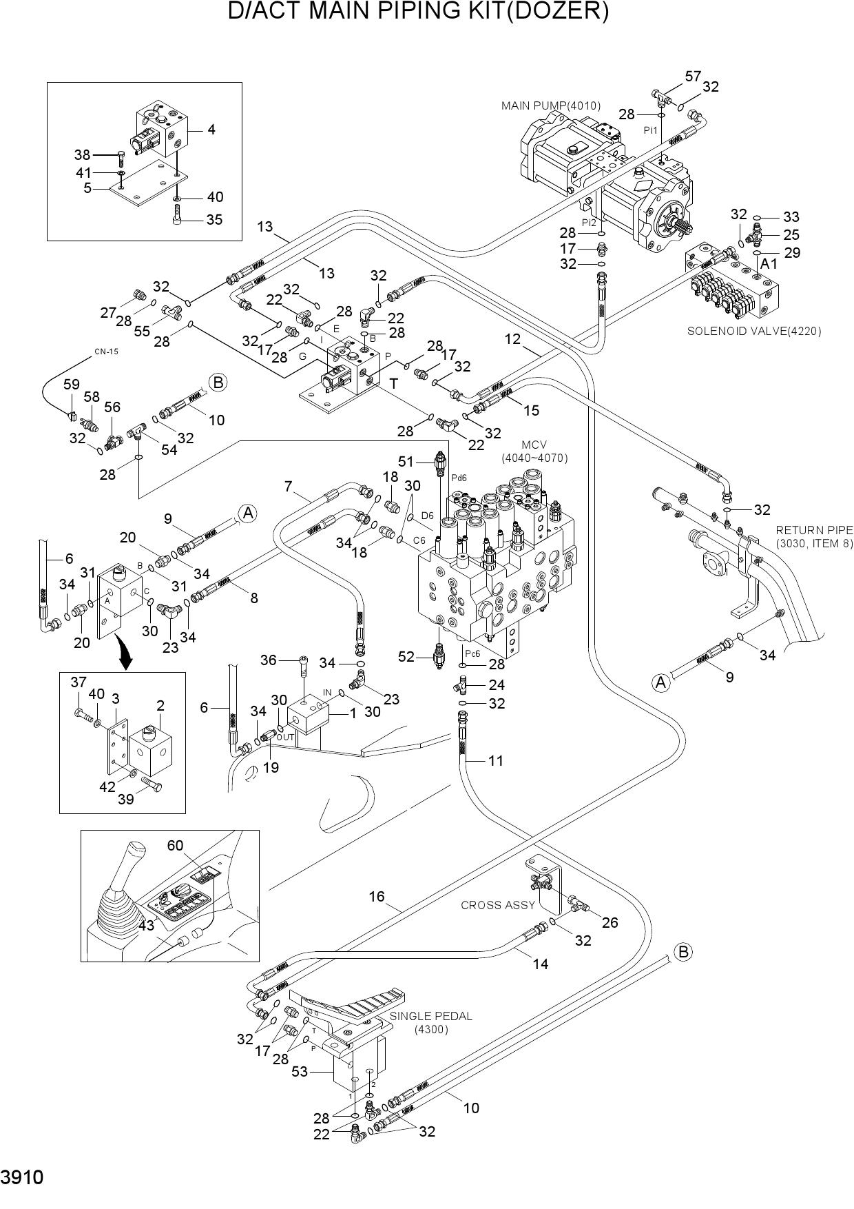 D/ACT MAIN PIPING KIT(DOZER)