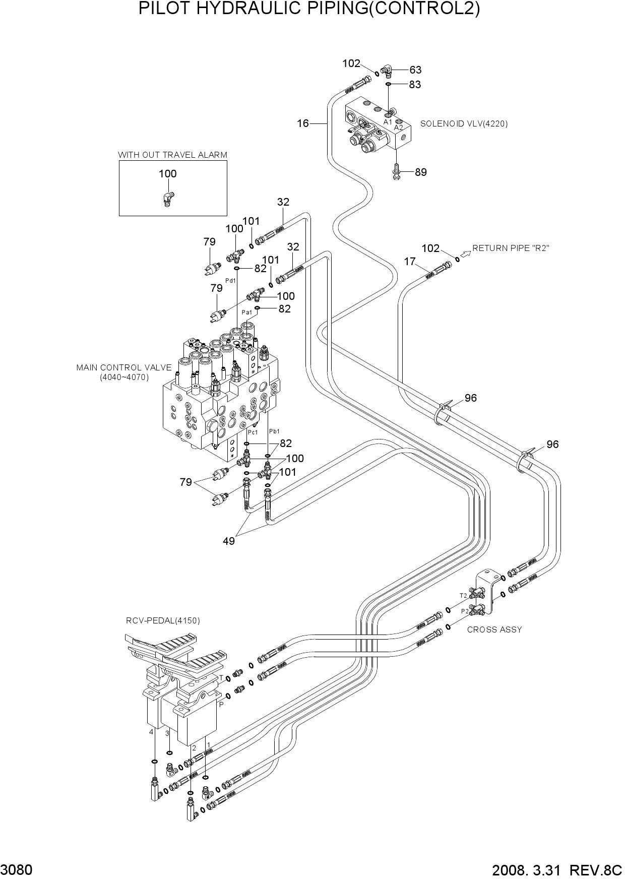 PILOT HYDRAULIC PIPING(CONTROL 2)