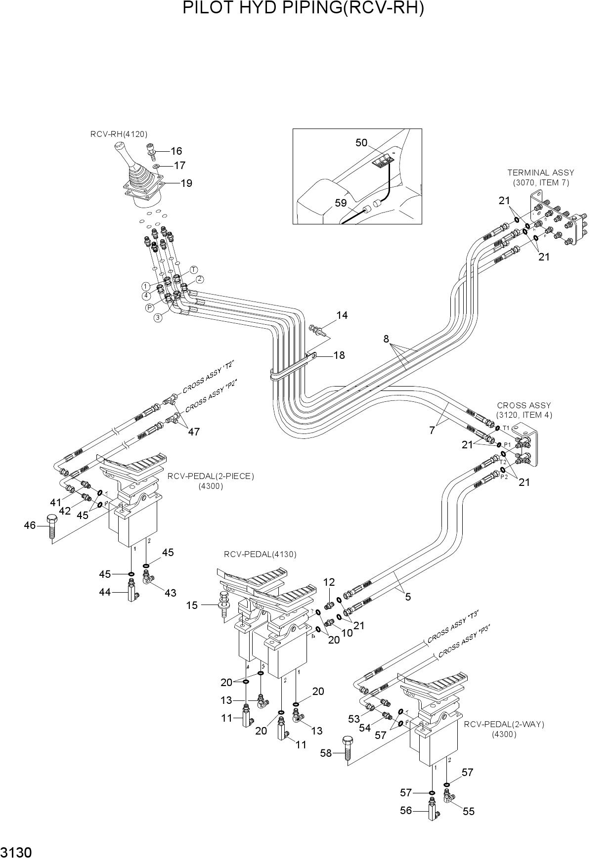 PILOT HYDRAULIC PIPING(RCV-RH)