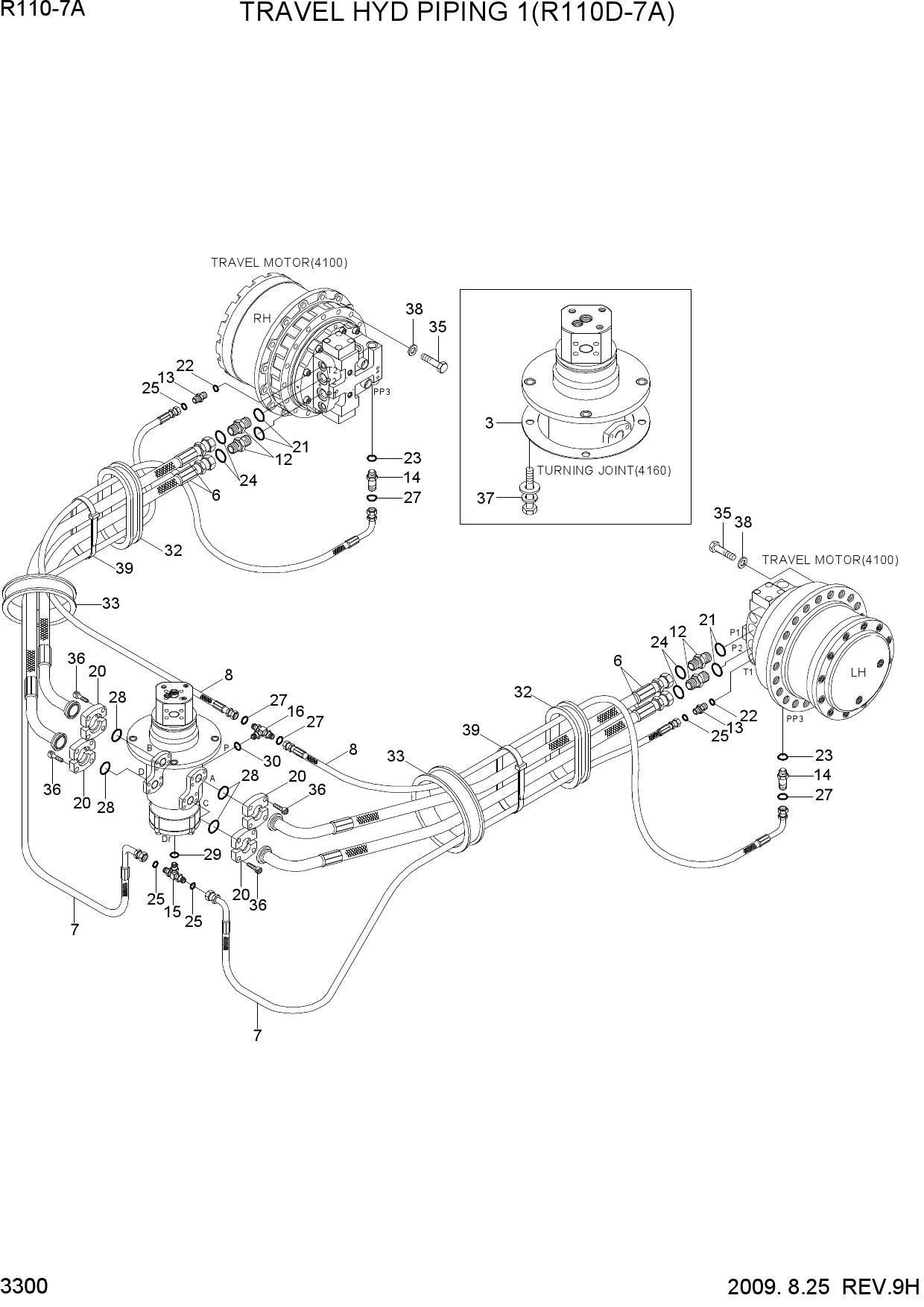 TRAVEL HYD PIPING 1(R110D-7A)