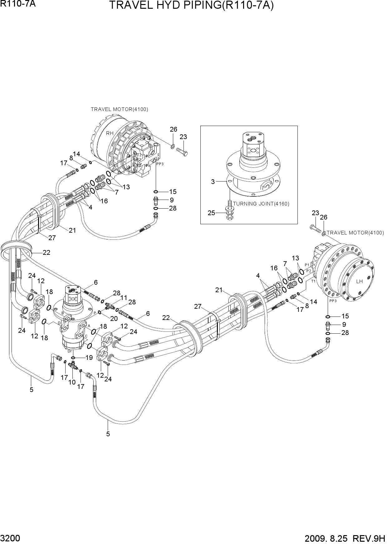 TRAVEL HYD PIPING(R110-7A)