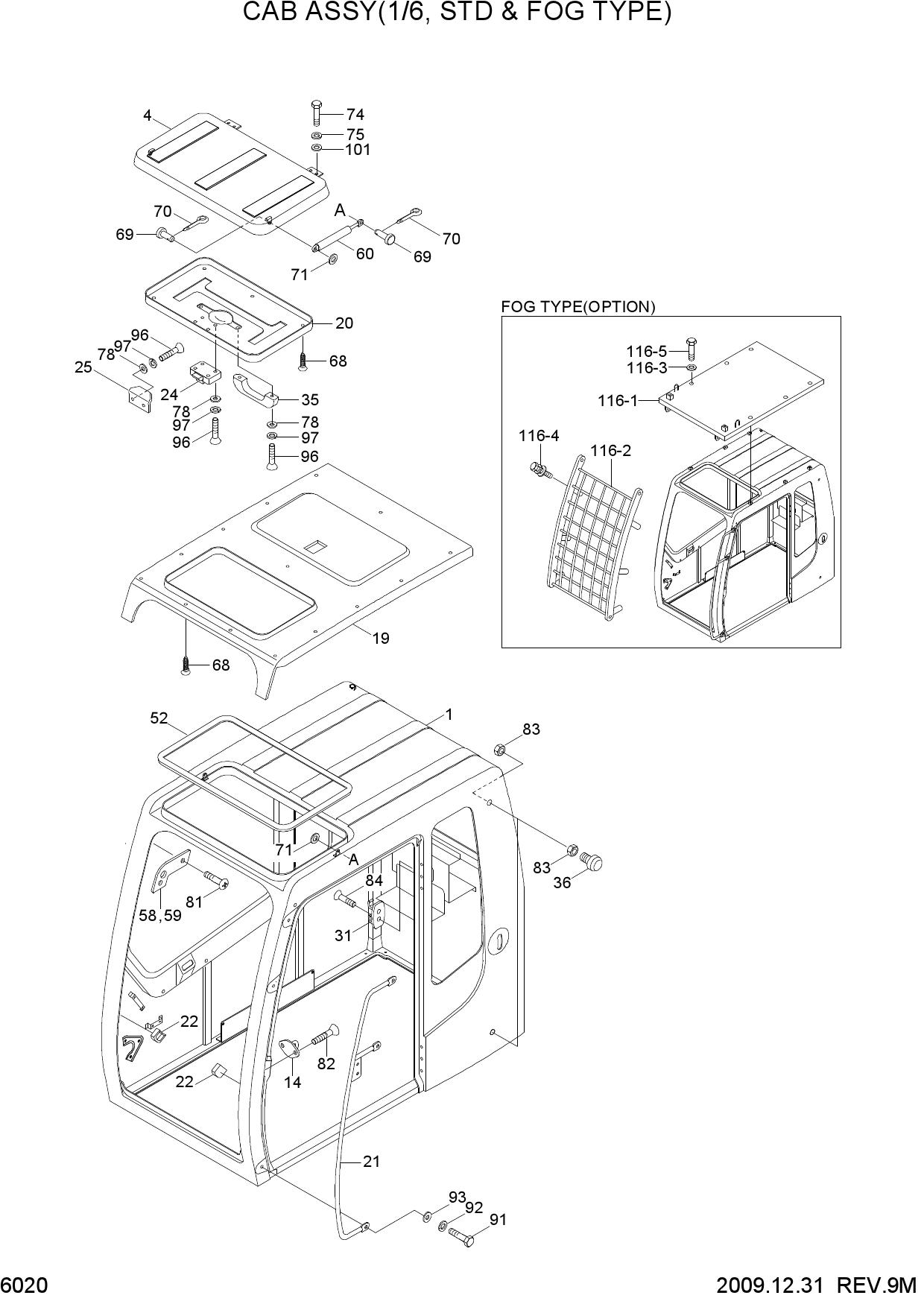 CAB ASSY(1/6, STD & FOG TYPE)