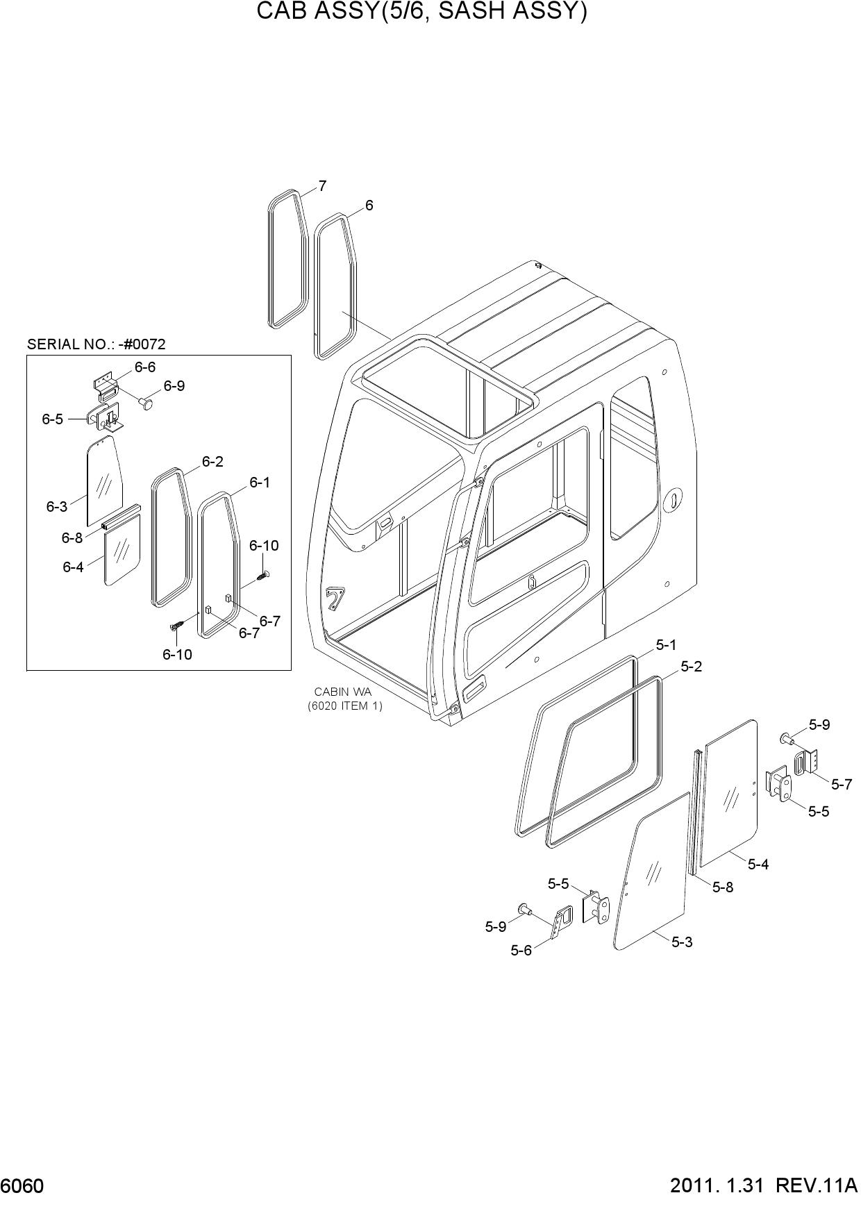 CAB ASSY(5/6, SASH ASSY)