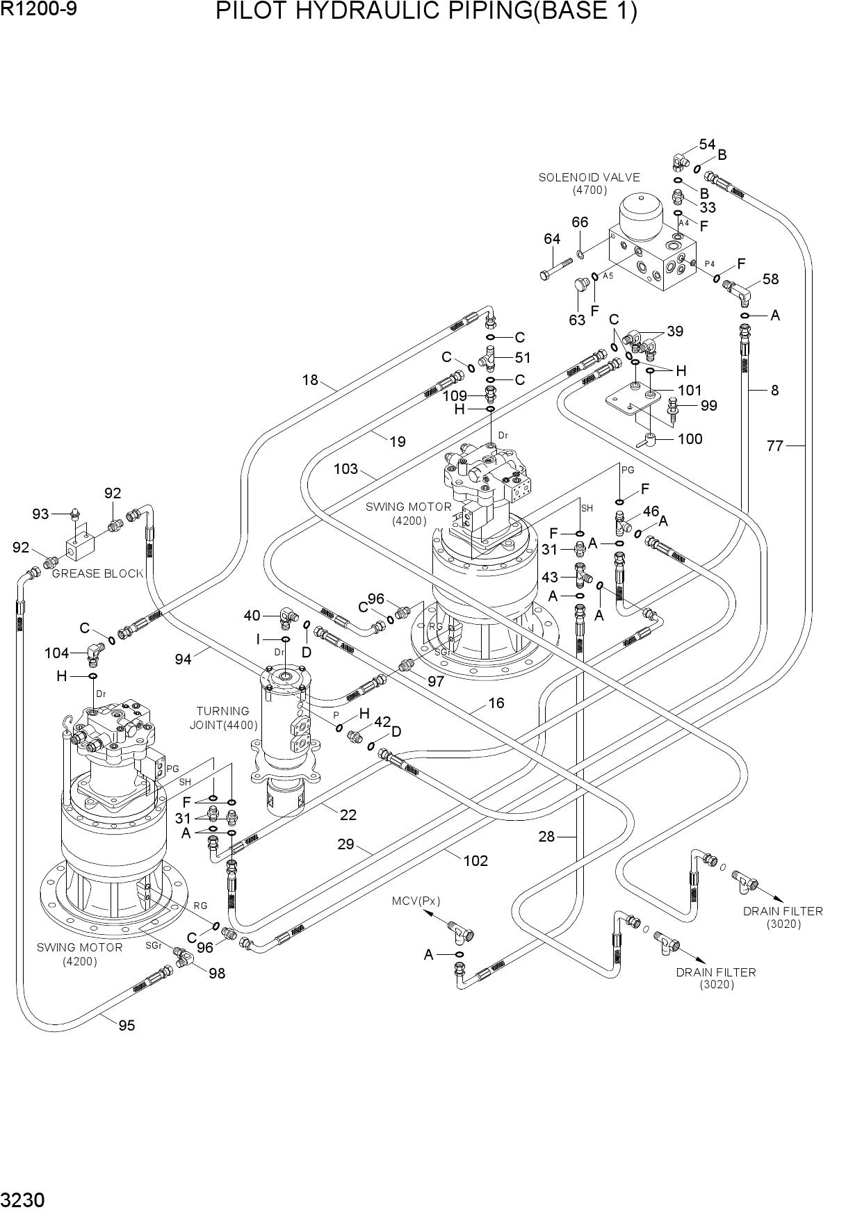 PILOT HYDRAULIC PIPING(BASE 1)