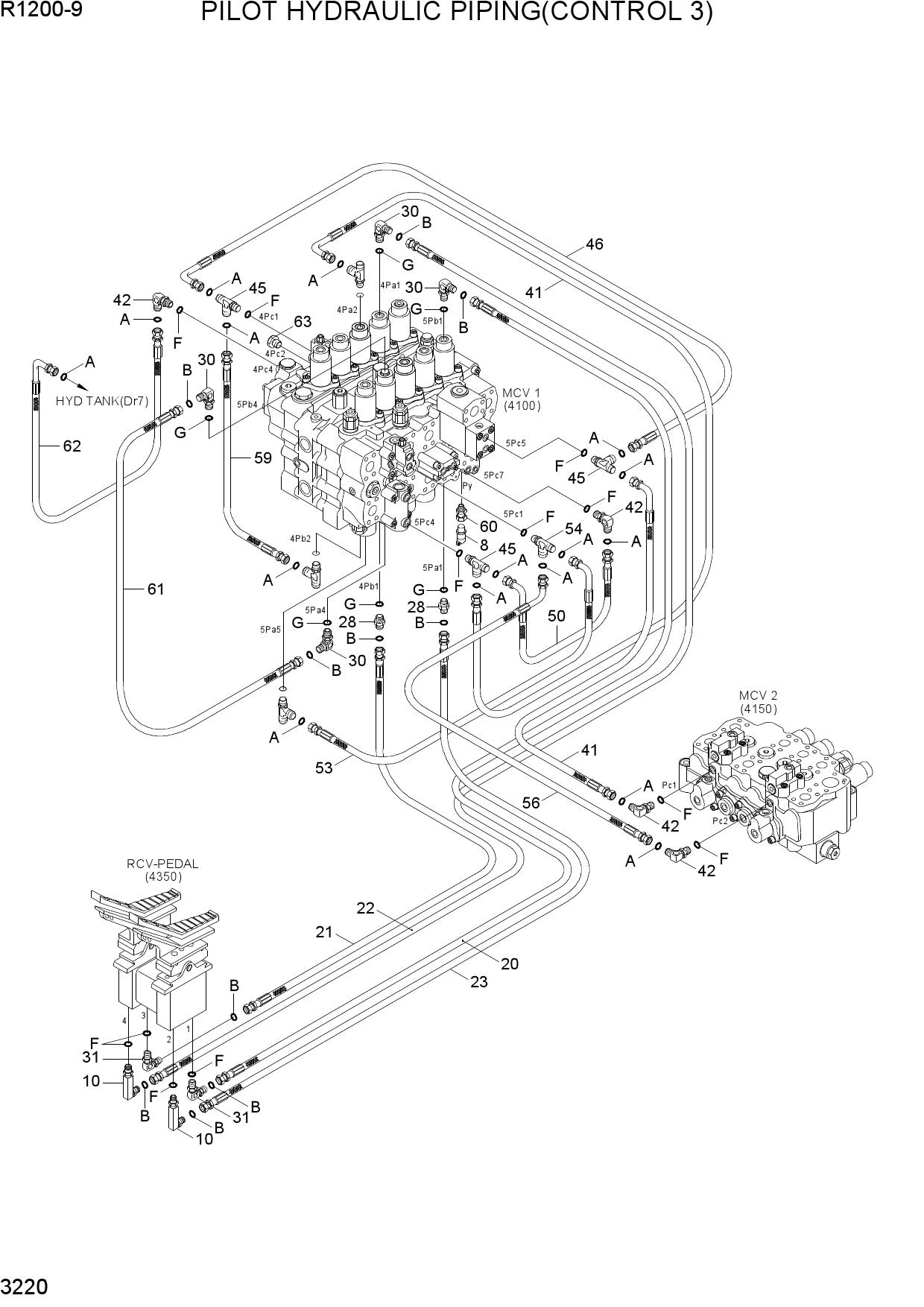 PILOT HYDRAULIC PIPING(CONTROL 3)