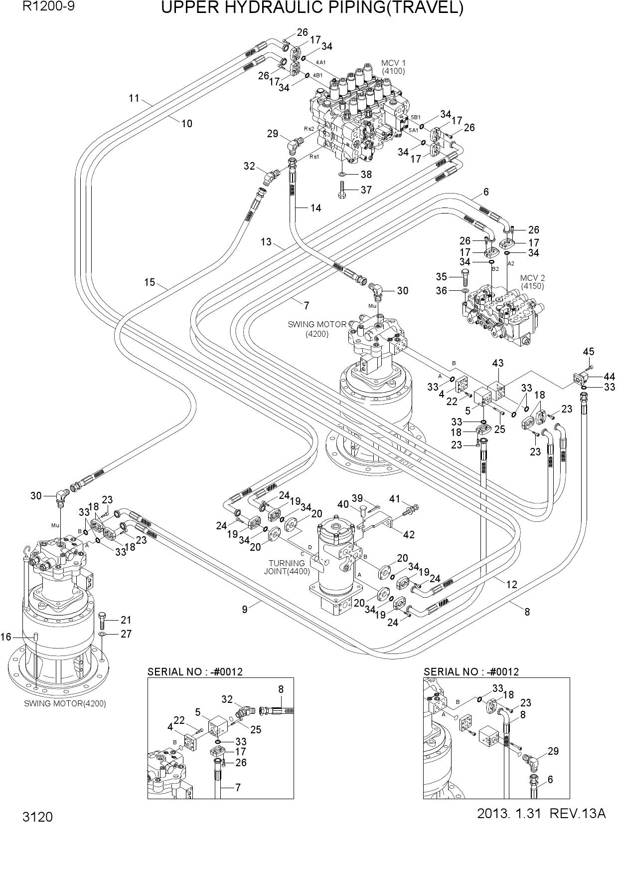 UPPER HYDRAULIC PIPING(TRAVEL)