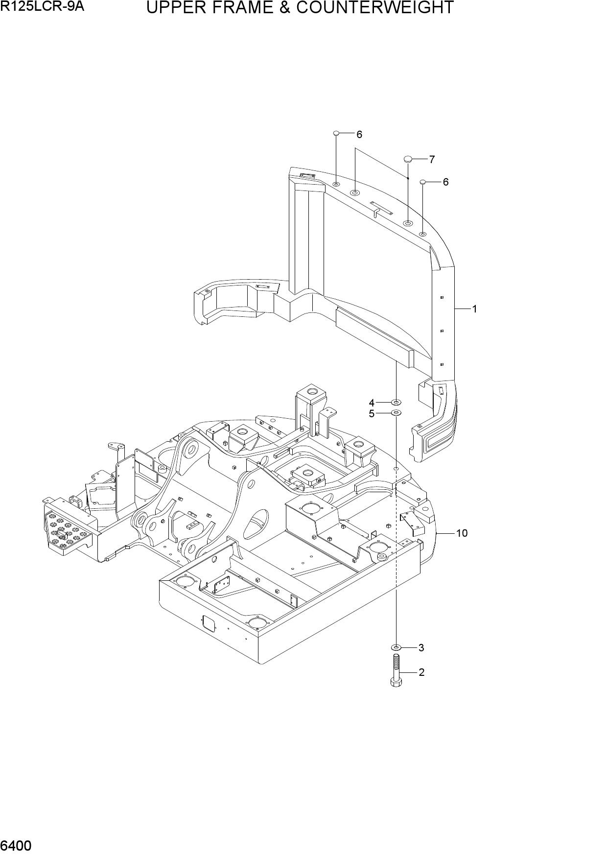UPPER FRAME & COUNTERWEIGHT