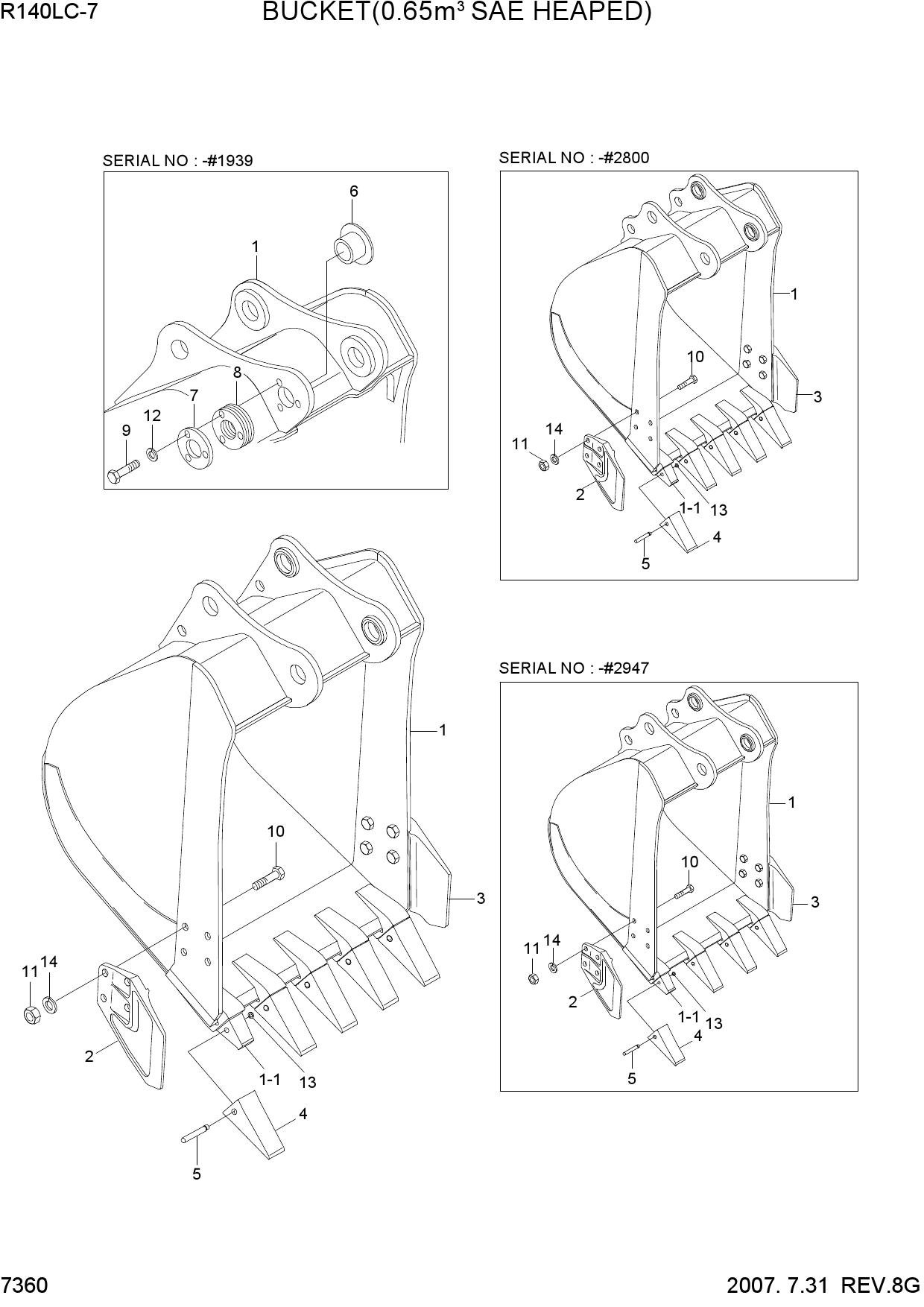 BUCKET(0.65M3 SAE HEAPED)