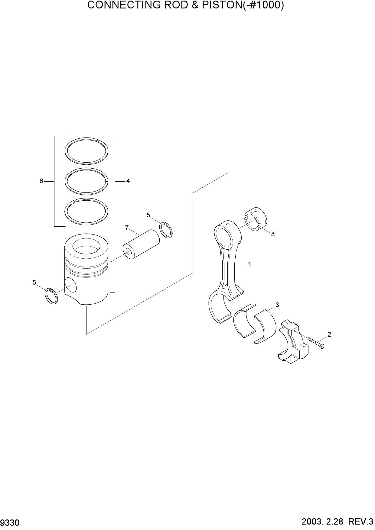 CONNECTING ROD & PISTON(-#1000)