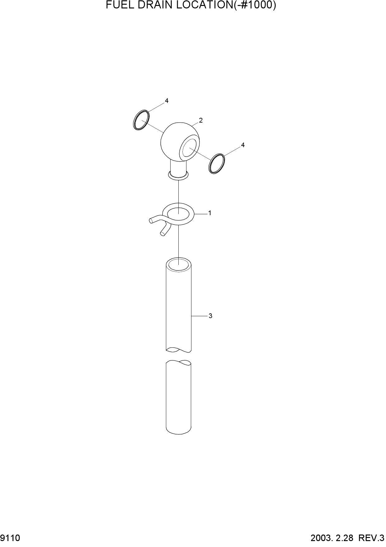FUEL DRAIN LOCATION(-#1000)