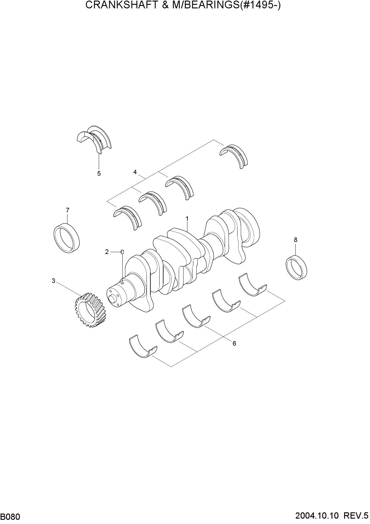 CRANKSHAFT & M/BEARINGS(#1495-)