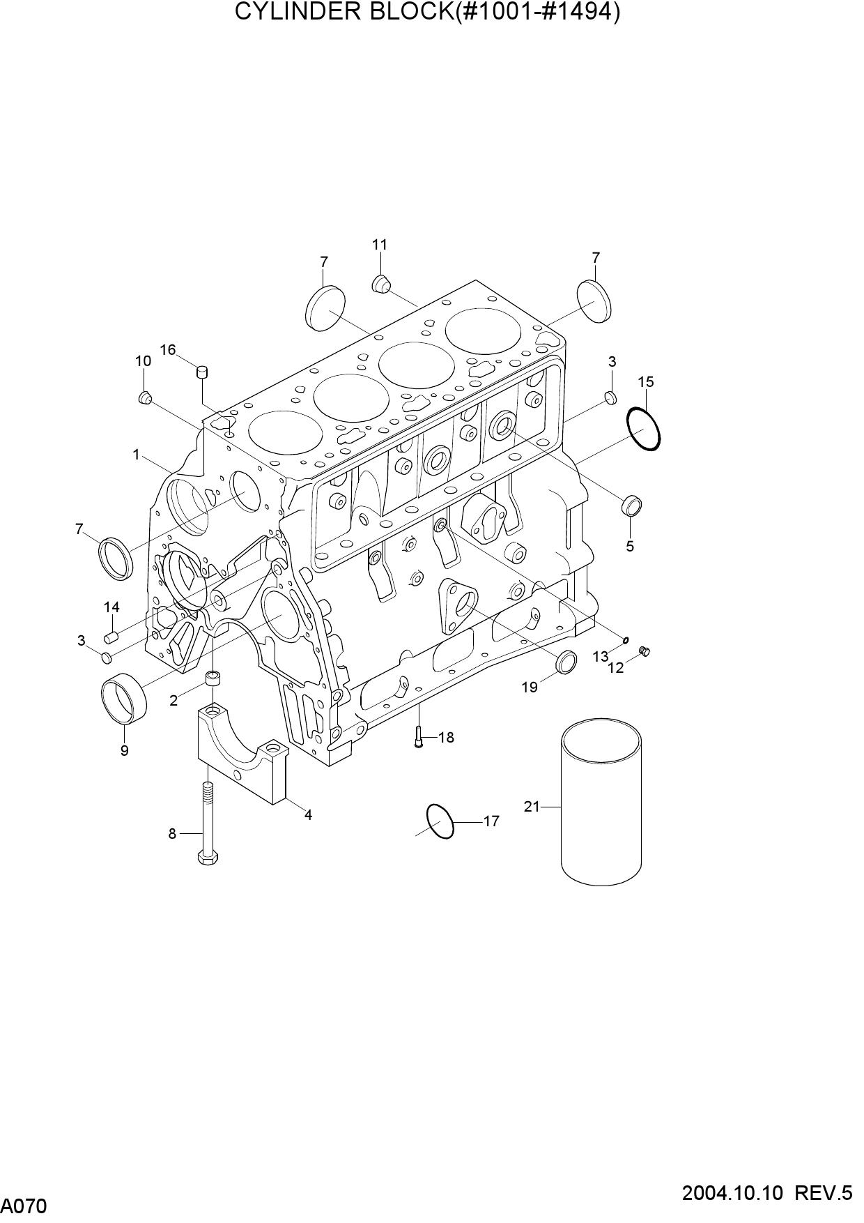 CYLINDER BLOCK(#1001-#1494)