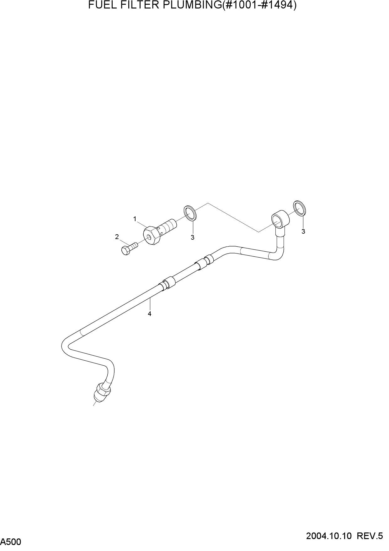 FUEL FILTER PLUMBING(#1001-#1494)