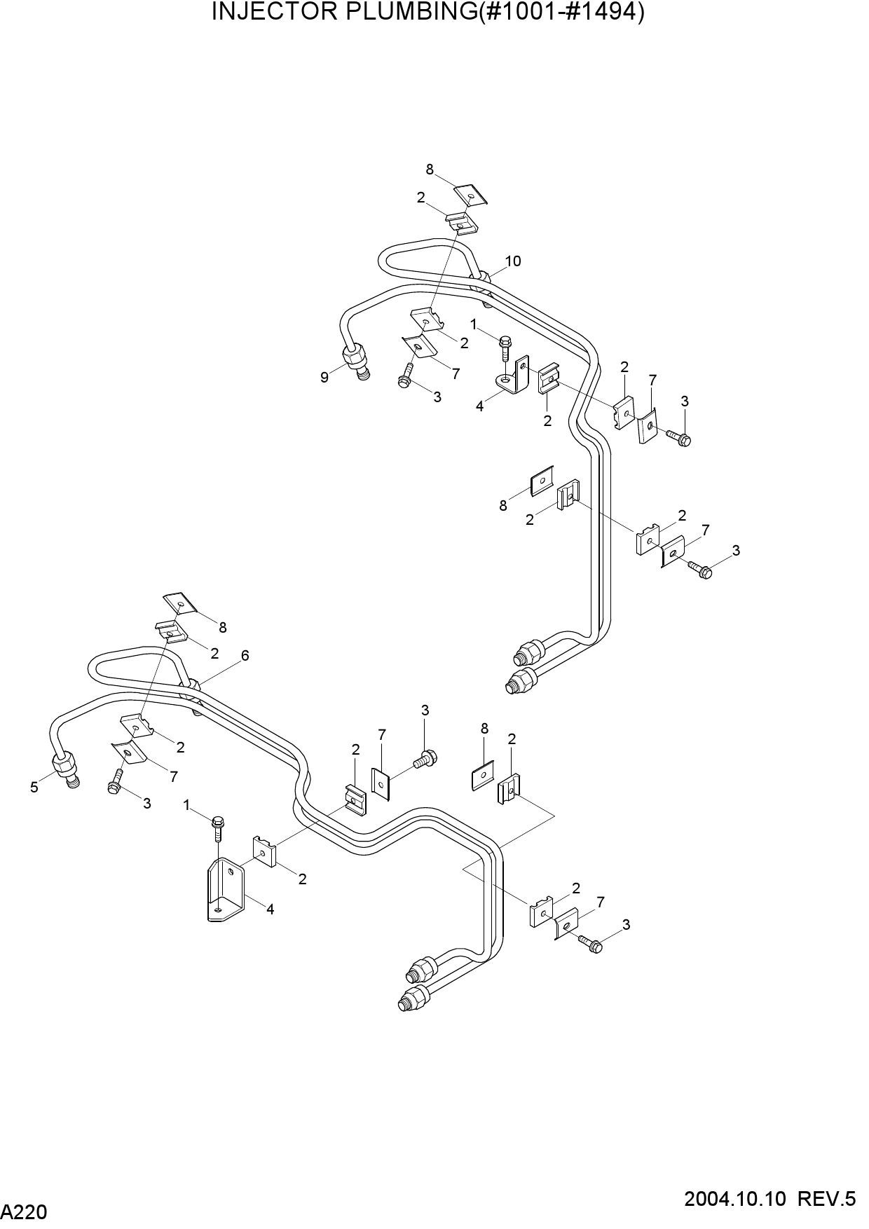 INJECTOR PLUMBLING(#1001-#1494)
