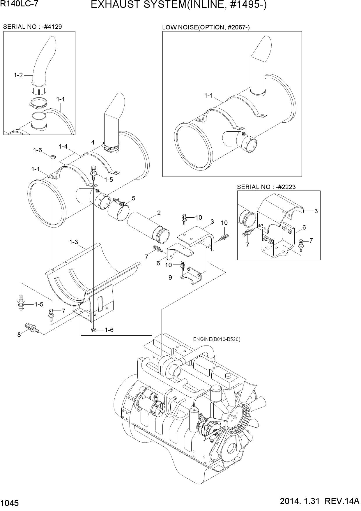 EXHAUST SYSTEM(INLINE, #1495-)