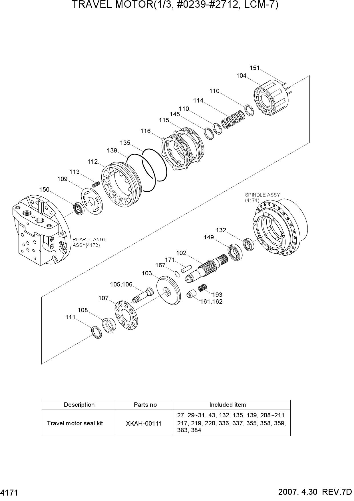 TRAVEL MOTOR(1/3, #0239-#2712, LCM-7)