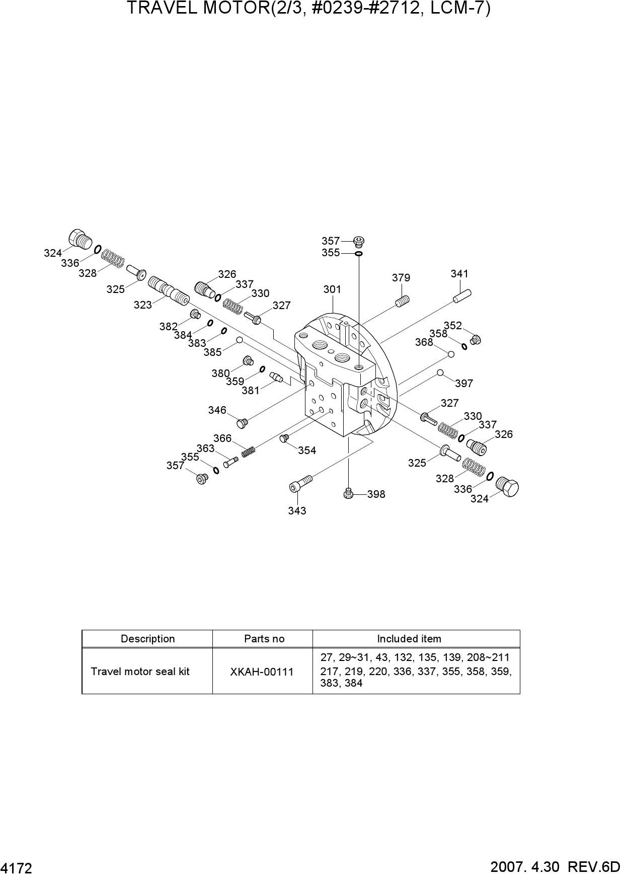 TRAVEL MOTOR(2/3, #0239-#2712, LCM-7)