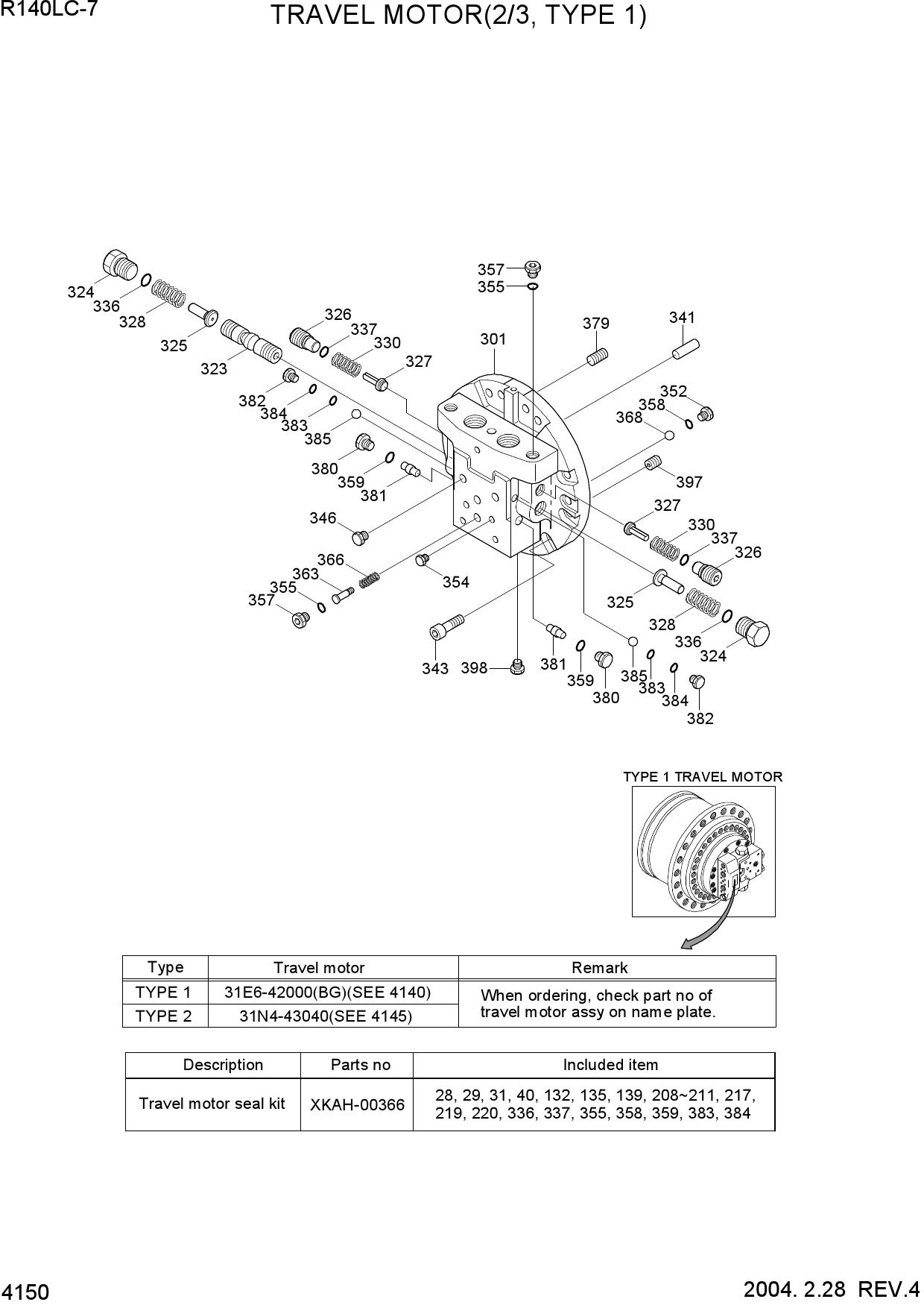 TRAVEL MOTOR(2/3, TYPE 1)