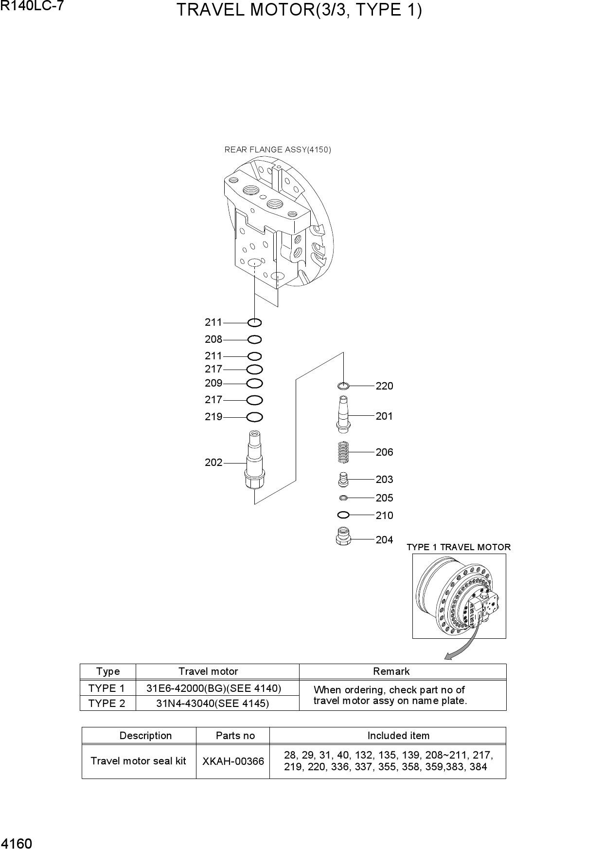 TRAVEL MOTOR(3/3, TYPE 1)