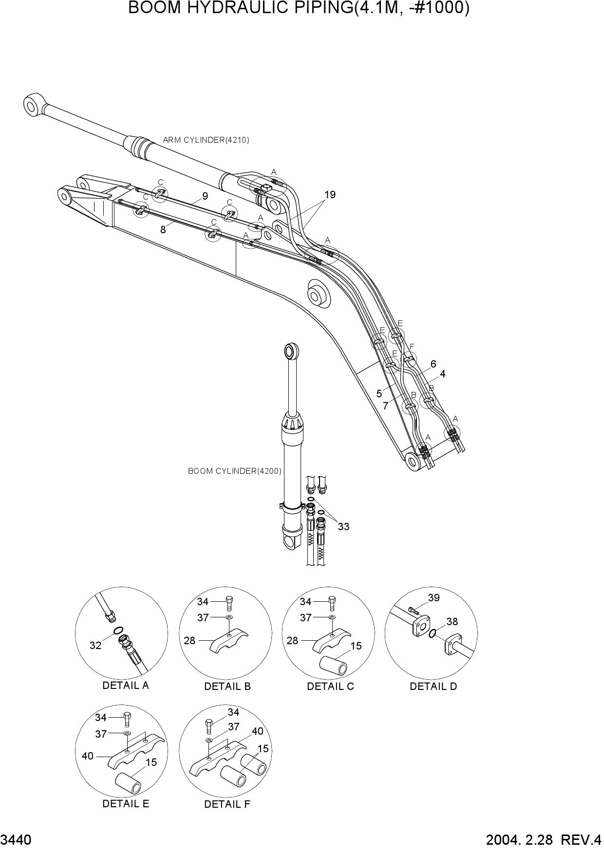 BOOM HYD PIPING(4.1M, -#1000)