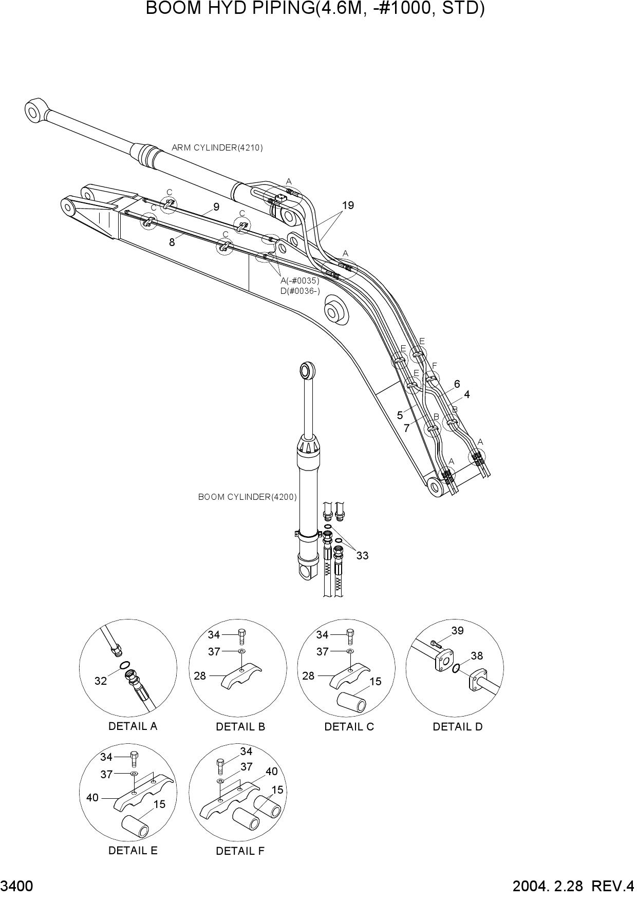 BOOM HYD PIPING(4.6M, STD, -#1000)