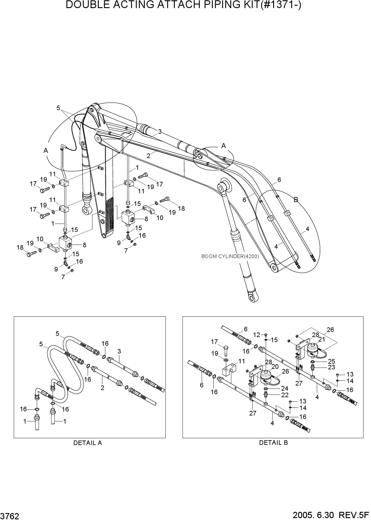 DOUBLE ACTING ATTACH PIPING KIT(#1371-)